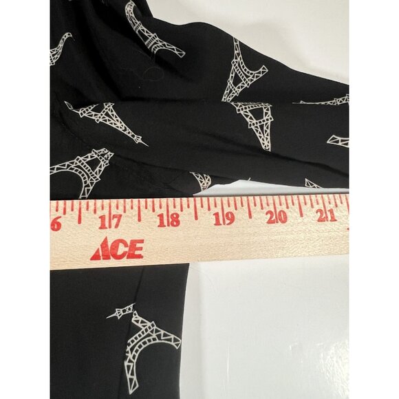 L'Agence black Eiffel Tower button-up blouse Parisian romantic designer S - Picture 6 of 8